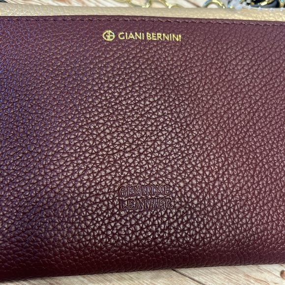 NWT Giani Bernini Wallet Clutch Crossbody Mini Handbag Gold Maroon Navy Blue - Picture 6 of 13